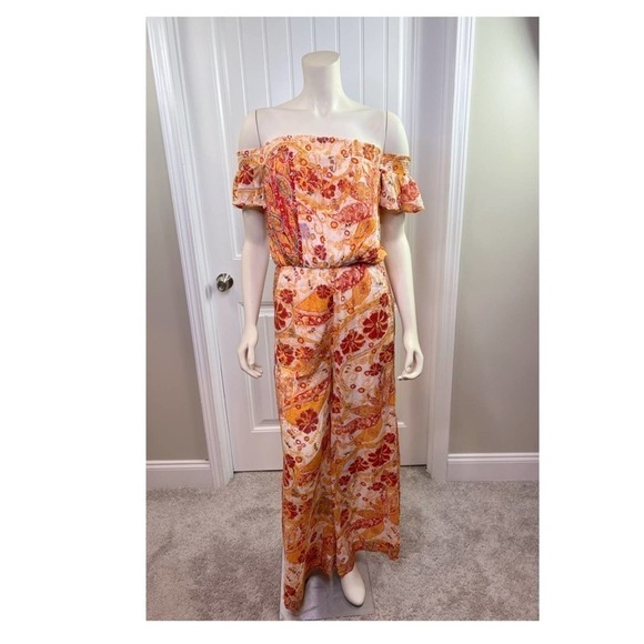 Free People Multi Colored Off Shoulder Jumpsuit - Picture 2 of 9